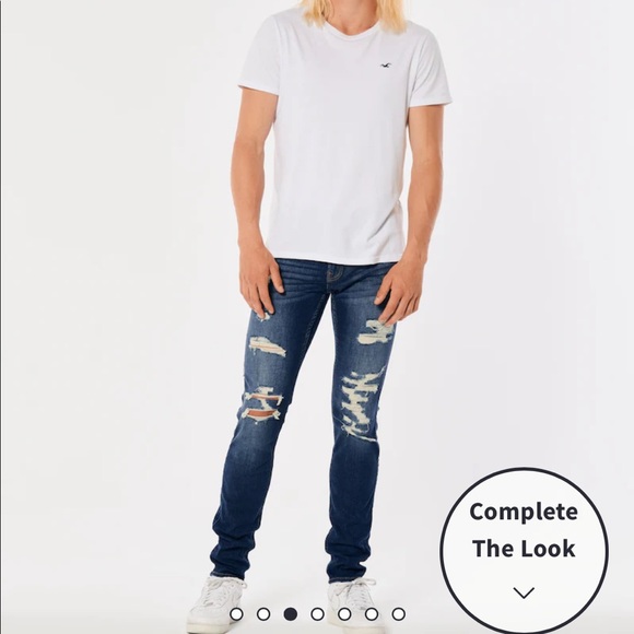 Hollister Other - Hollister RIPPED DARK WASH STACKED SKINNY JEANS- W34 L32